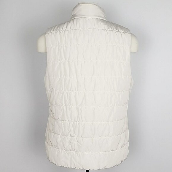 Michael Kors Women's Puffer Quilted Vest Off White Gold Size Medium - Picture 4 of 15